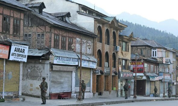 Indian security forces patrol near Pahalgam after the deadly attack on April 23, 2025. (AFP/Reuters)