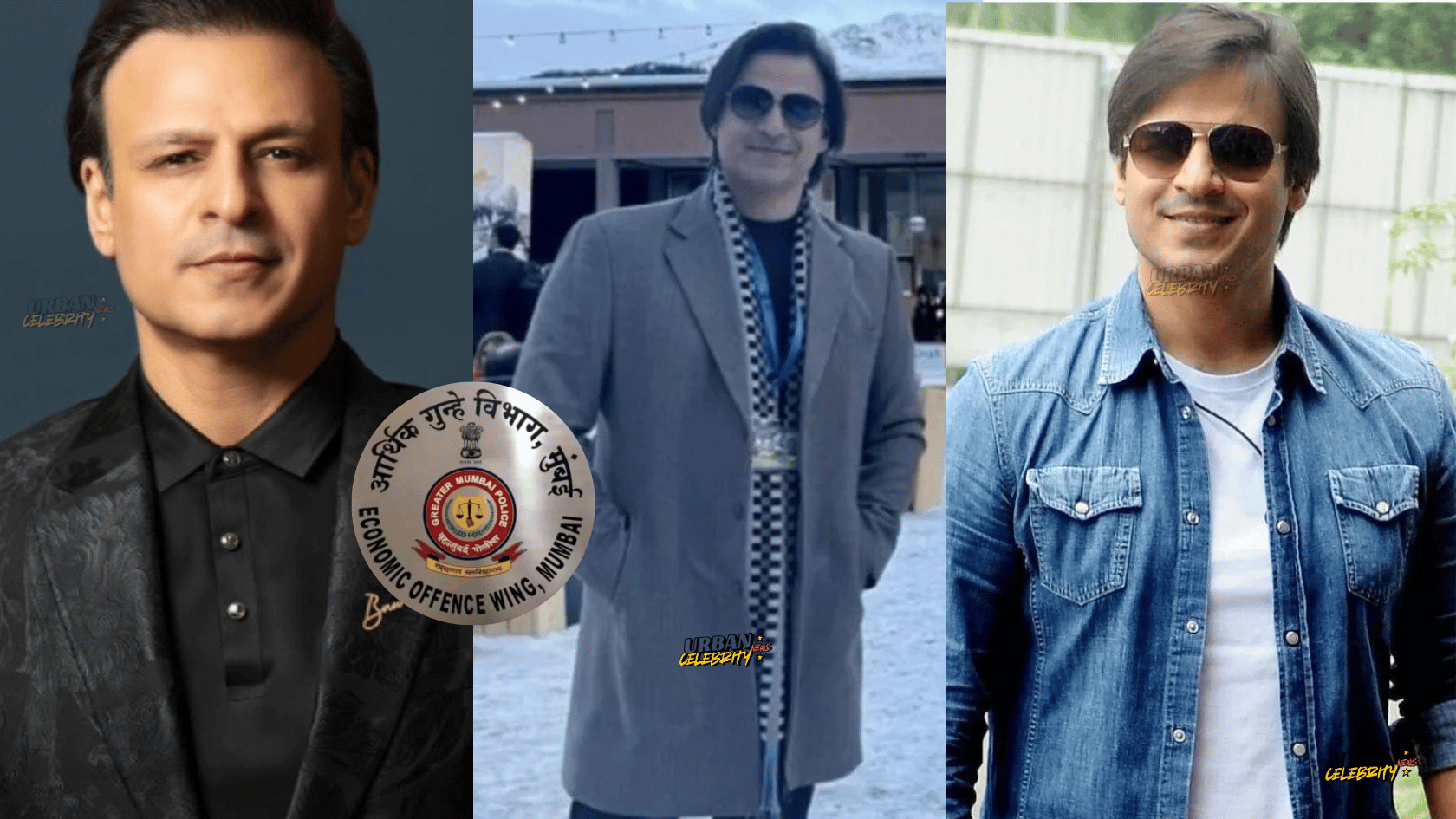 Bollywood actor Vivek Oberoi pictured in public appearances amid reports linking his name to a ₹34.75 crore diamond fraud case under investigation by Mumbai Police Economic Offences Wing.